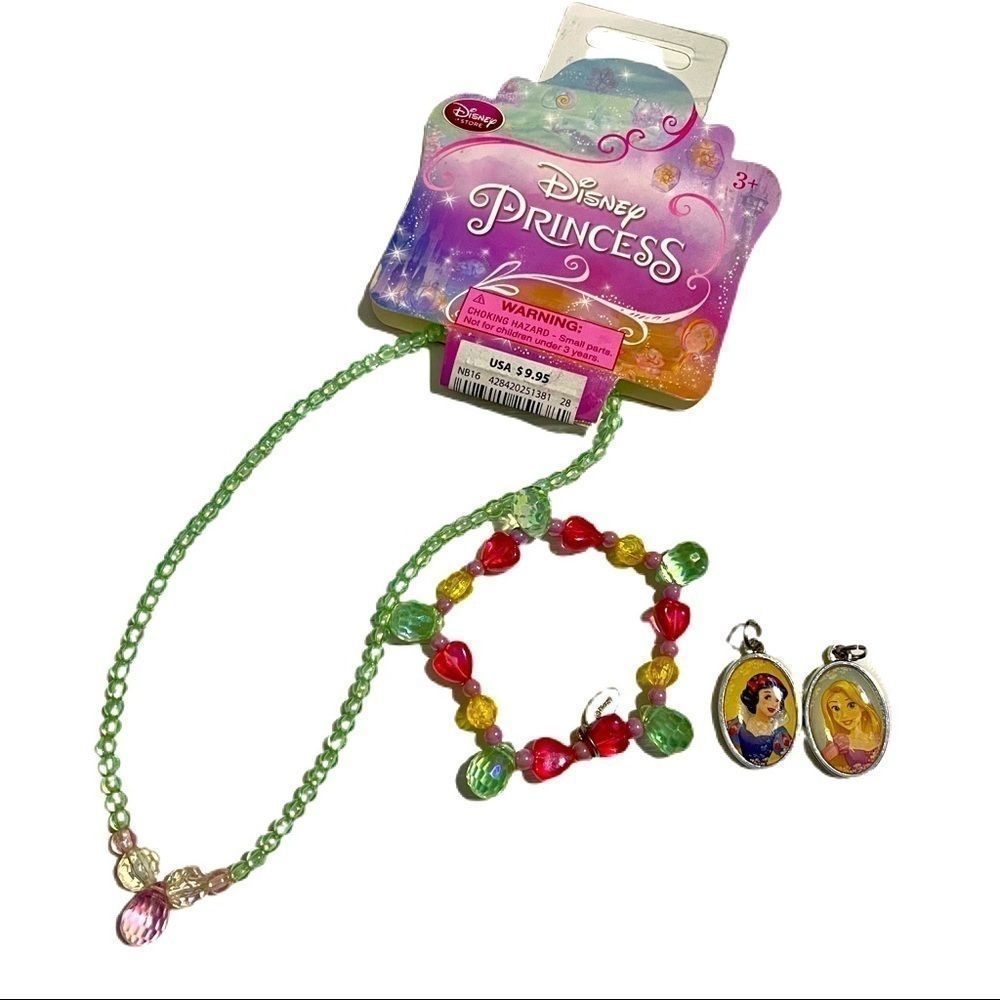 Disney princess necklace and bracelet, charms set